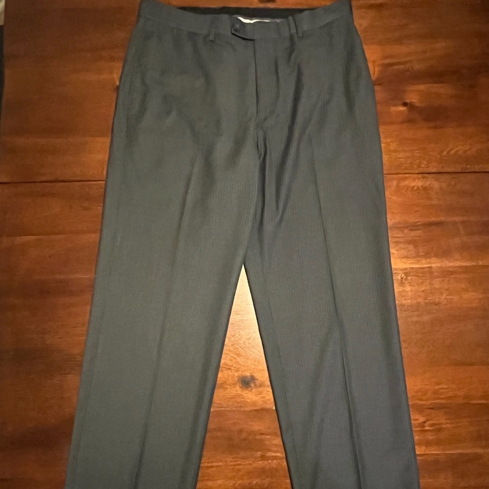 Mens' Gray Pinstripe Dress Pants 34x32 Colours by Julian